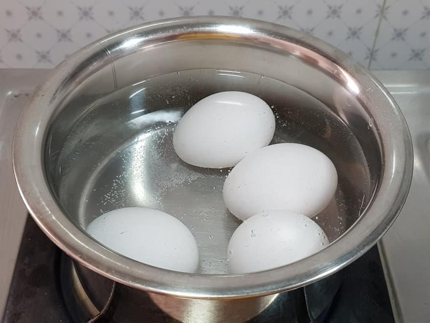 boil egg in water for egg masala fry