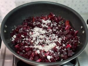add graded coconut and switch off the flame. Beetroot poriyal/ thoran is ready