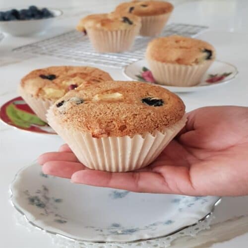 Blueberry apple breakfast muffins.