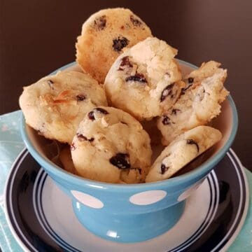 Coconut cranberry cookies with crispy edges and chewy centres