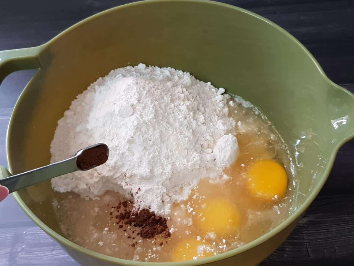 Finally, add in the egg and ground allspice to the batter and whisk until well combined.