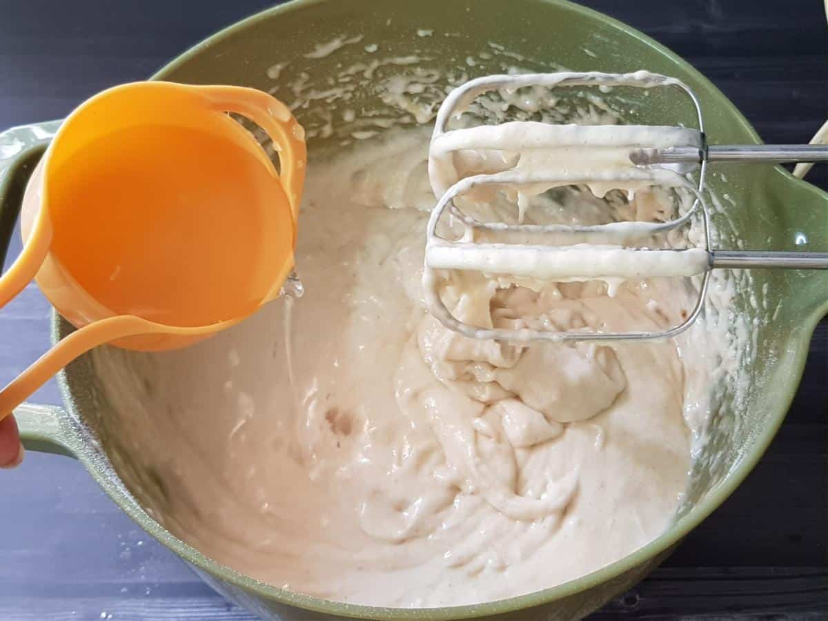Finally, add in water little at a time.